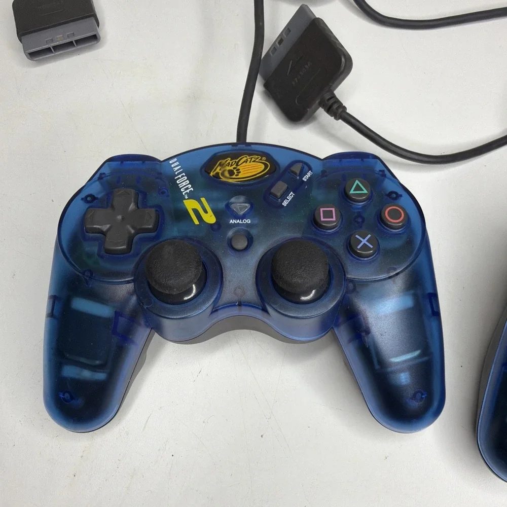 2 MadCatz 8216 Dual Force 2 Wired Gaming Controllers For Sony PlayStation 2